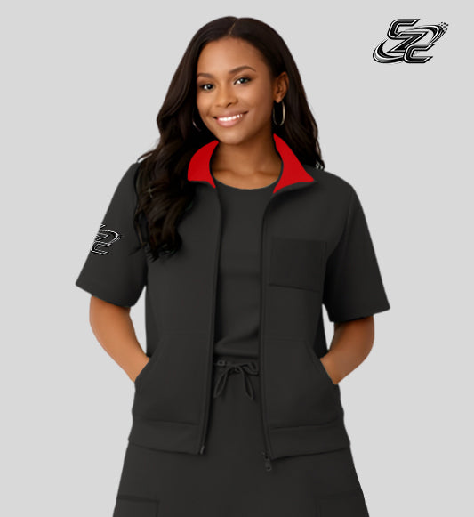 Girls Zipper - Red x Black